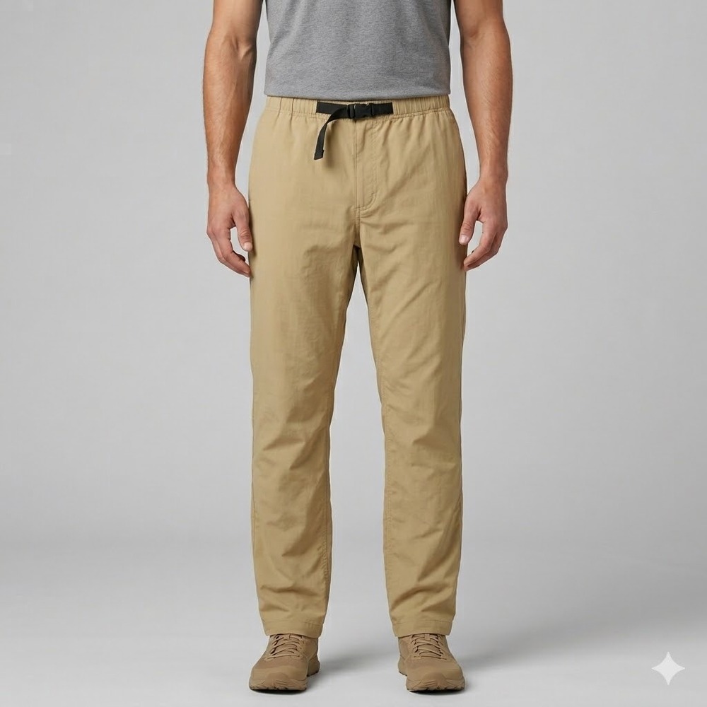 TravelSmith Men's Cargo Hiking Pants Elastic Waist Belted Outdoor Tan‎ Size XL